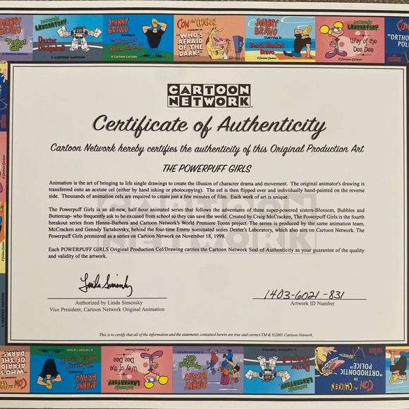 Powerpuff Girls Original Production Animation Cell-Signed by Craig McCracken - Picture 3 of 3